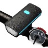 Luz Bici Delantera Recargable Con Bocina Impermeable Negro