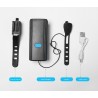 Luz Bici Delantera Recargable Con Bocina Impermeable Negro