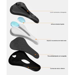cubre Sillin Asiento Bicicleta Cómodo Acolchado Mujer Hombre Negro
